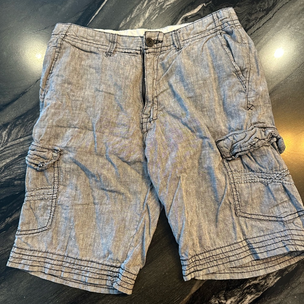 Men buckle black shorts